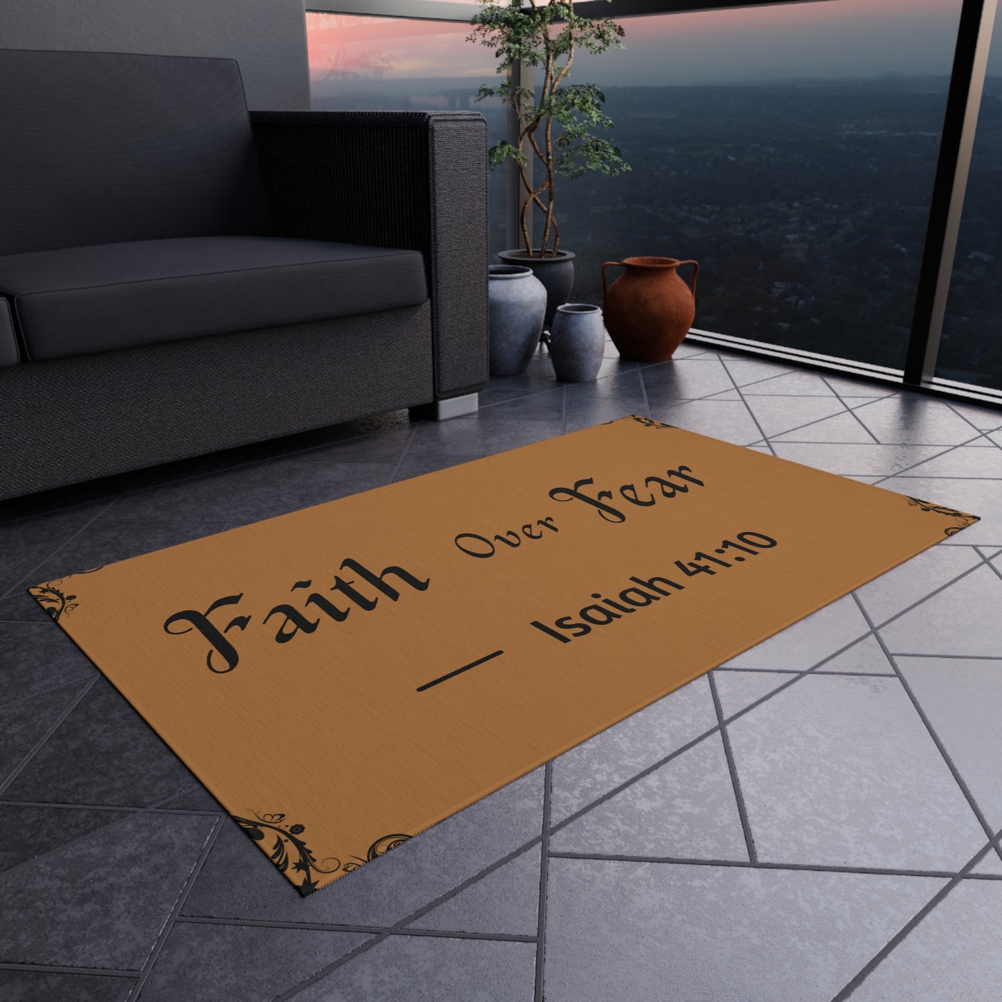 Faith Over Fear Outdoor Rug Doormat