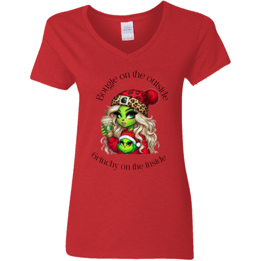 Bougie Christmas Ladies' V-Neck T-Shirt