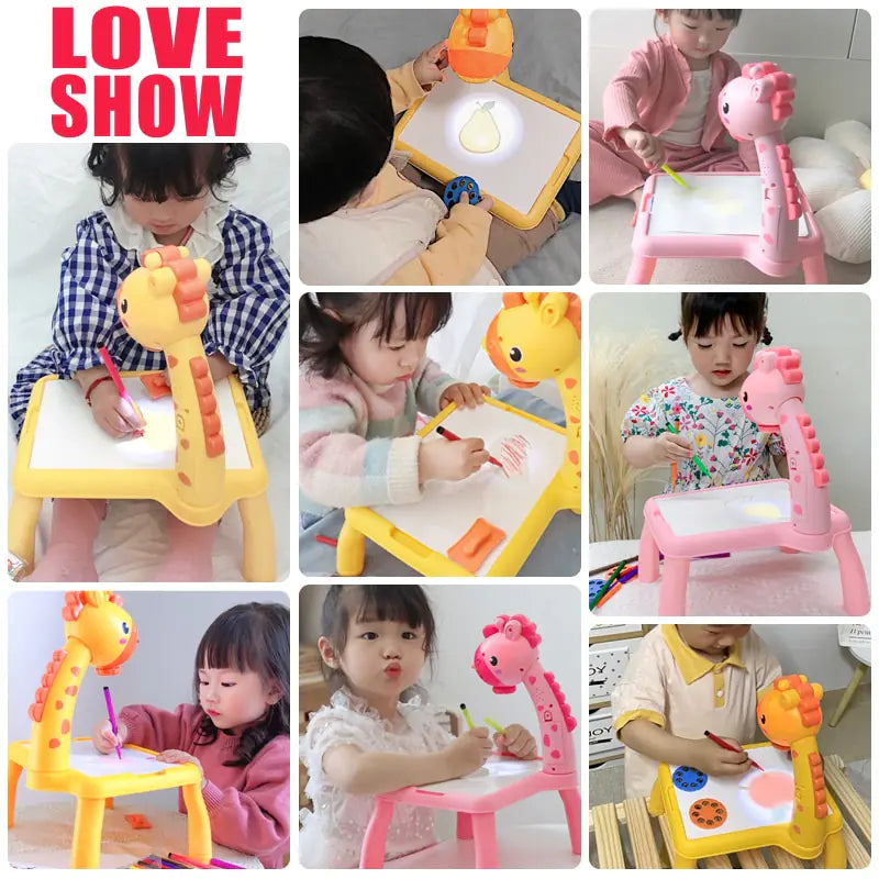Children Led Projector Painting Art Drawing Table