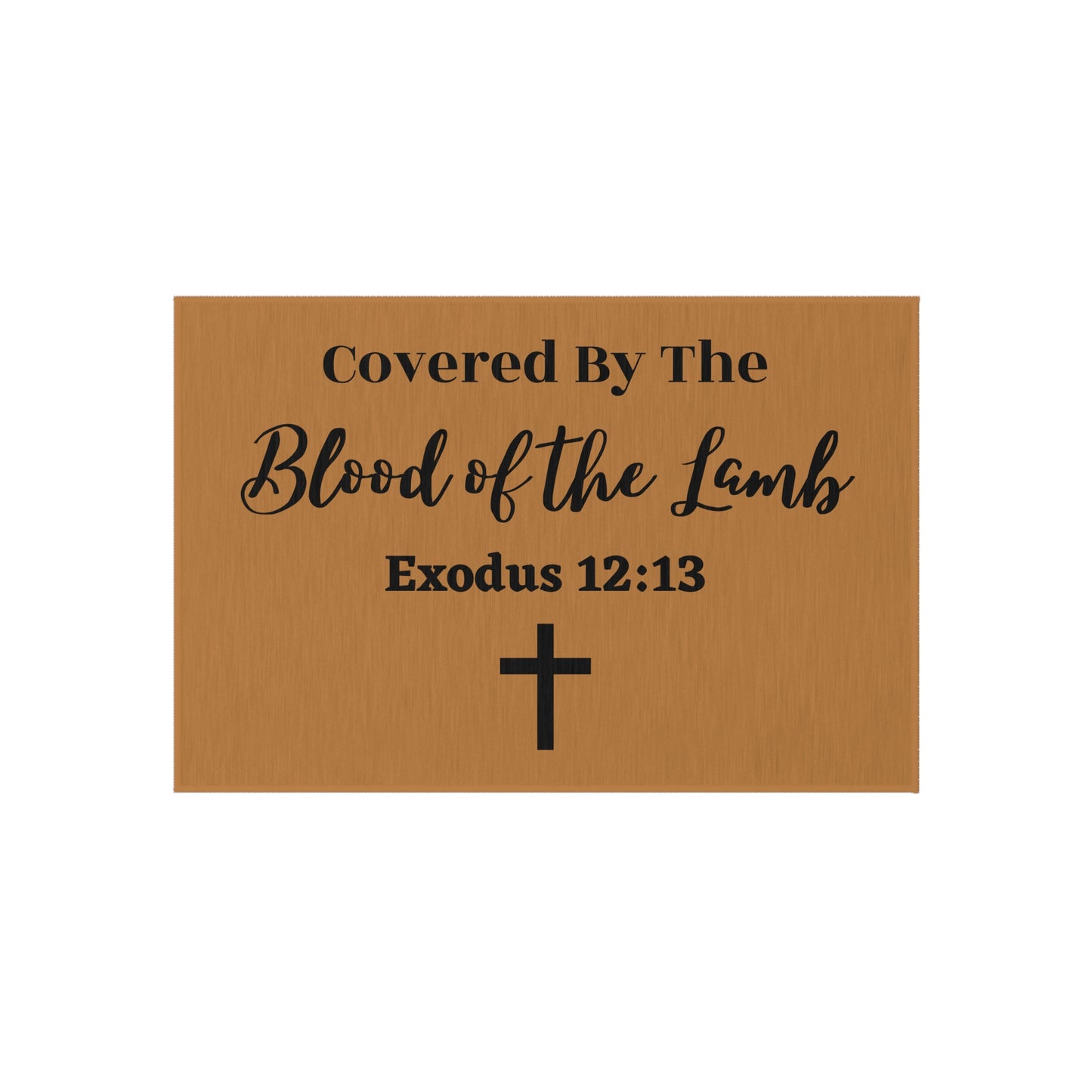Covered By The Blood of the Lamb Outdoor Rug Christian Welcome Mat