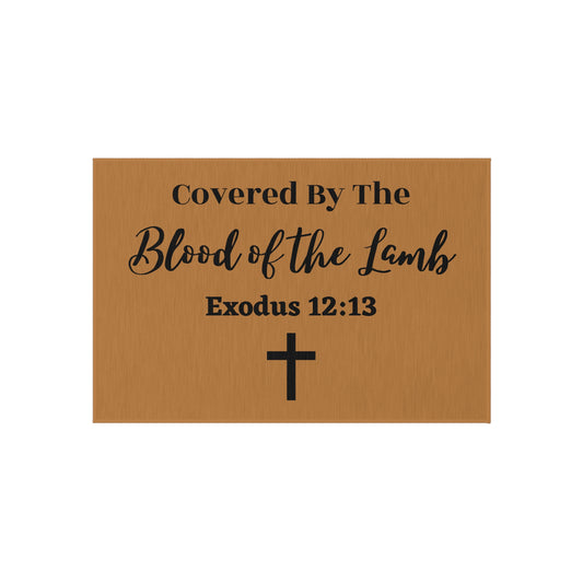 Covered By The Blood of the Lamb Outdoor Rug Christian Welcome Mat