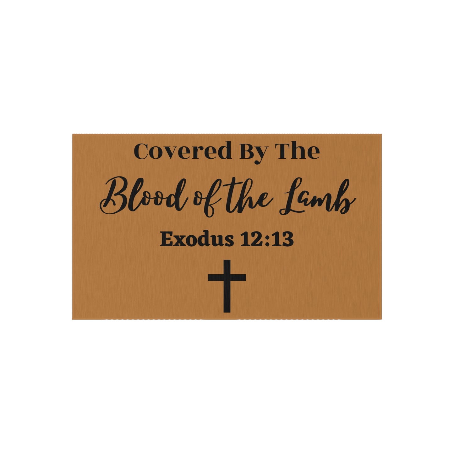 Covered By The Blood of the Lamb Outdoor Rug Christian Welcome Mat