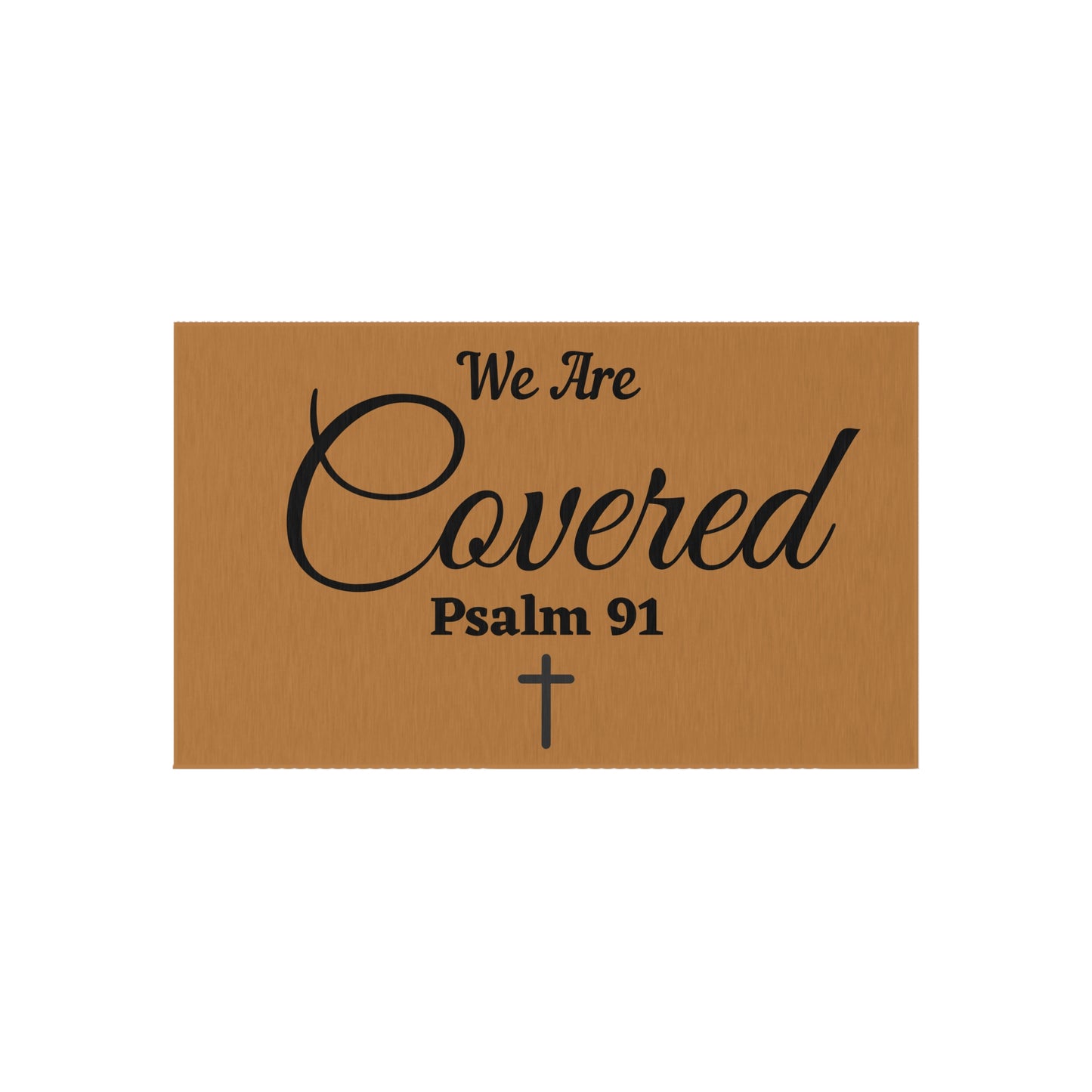 Outdoor Rug  We Are Covered Scripture Doormat with Autumn Border