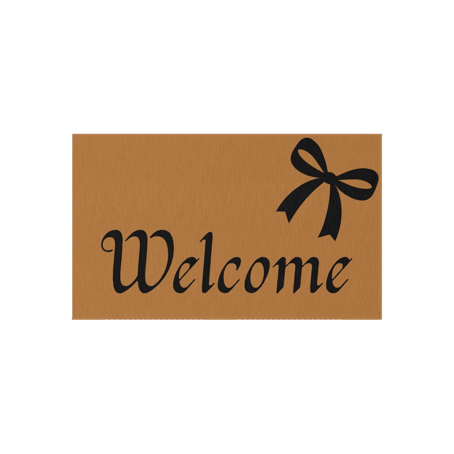 Welcome Outdoor Rug with Bow Accent — Durable Decorative Doormat