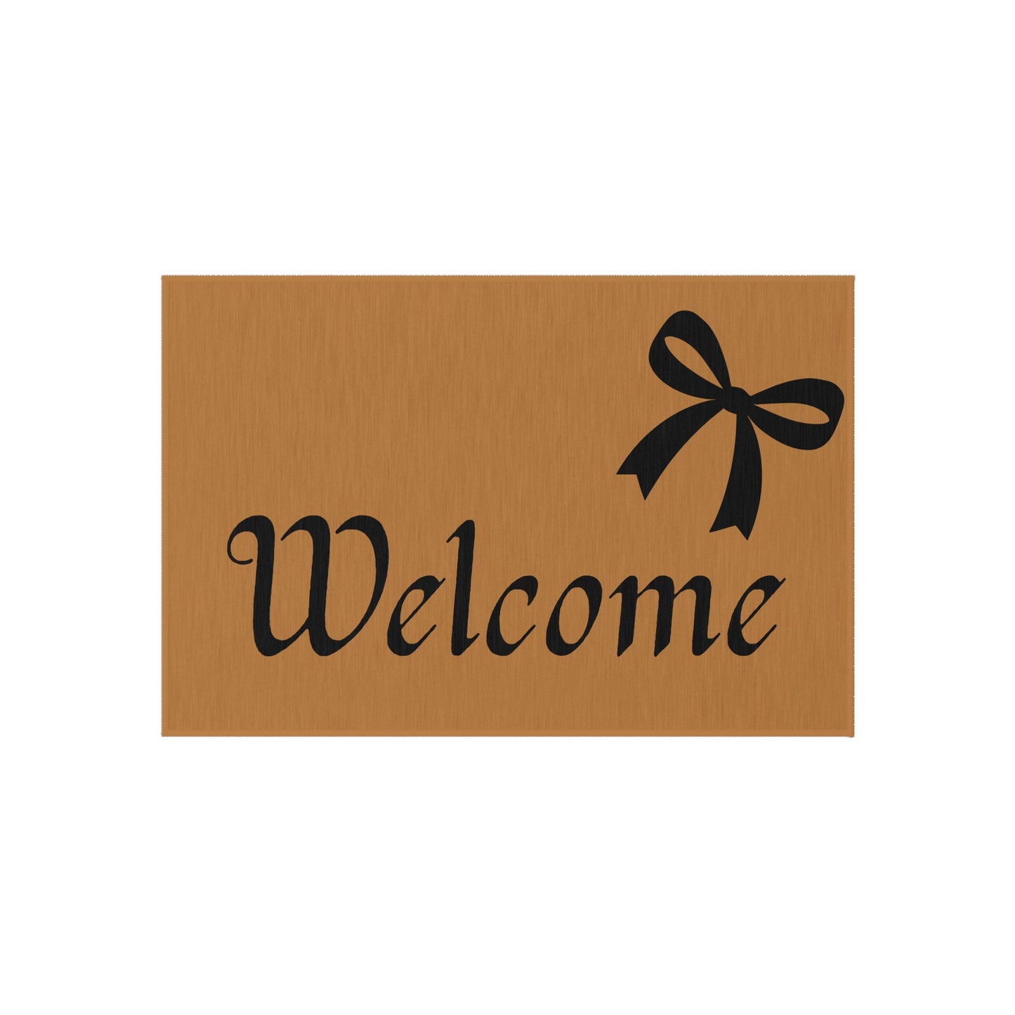 Welcome Outdoor Rug with Bow Accent — Durable Decorative Doormat