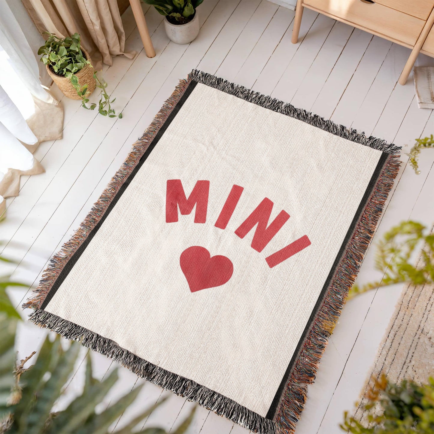 Mini Heirloom Artwork Woven Blanket – Custom Portrait Keepsake, Personalized Throw Blanket, Unique Gift for Home Décor