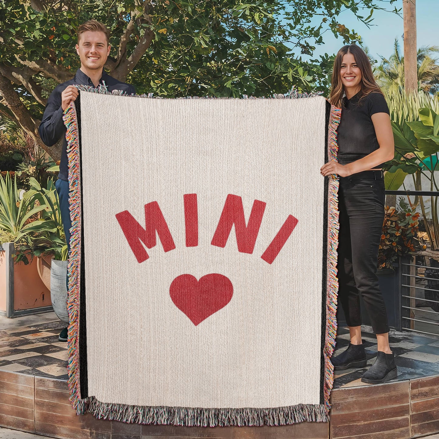 Mini Heirloom Artwork Woven Blanket – Custom Portrait Keepsake, Personalized Throw Blanket, Unique Gift for Home Décor